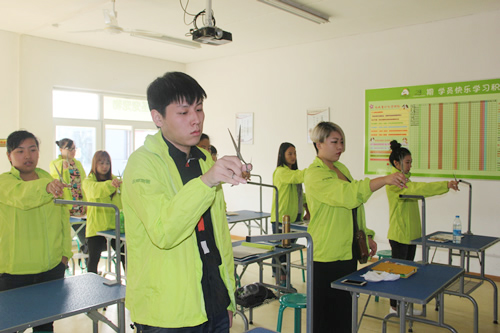 圣寵寵物美容學校29期班學員剪刀練習課程